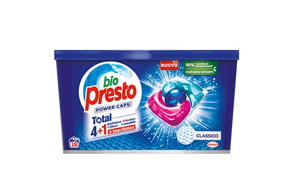 BIO-PRESTO-TOTAL-4+1-POWER-CAPS-18-CAPS-(DETERSIVI-ECODOSI)-CLASSICO-216-g
